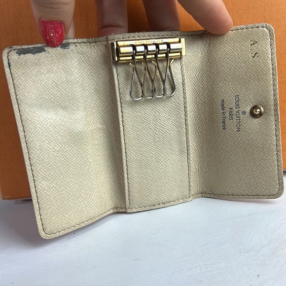 Auth. Louis Vuitton Damier Azul 4 Hook Ring Key Holder Case Wallet Multicles LV - Picture 8 of 17